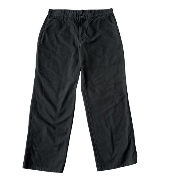 Carhartt Mens 40x32 Duck Loose Fit Canvas Black Utility Chore Pants Carpenter - Picture 16 of 16